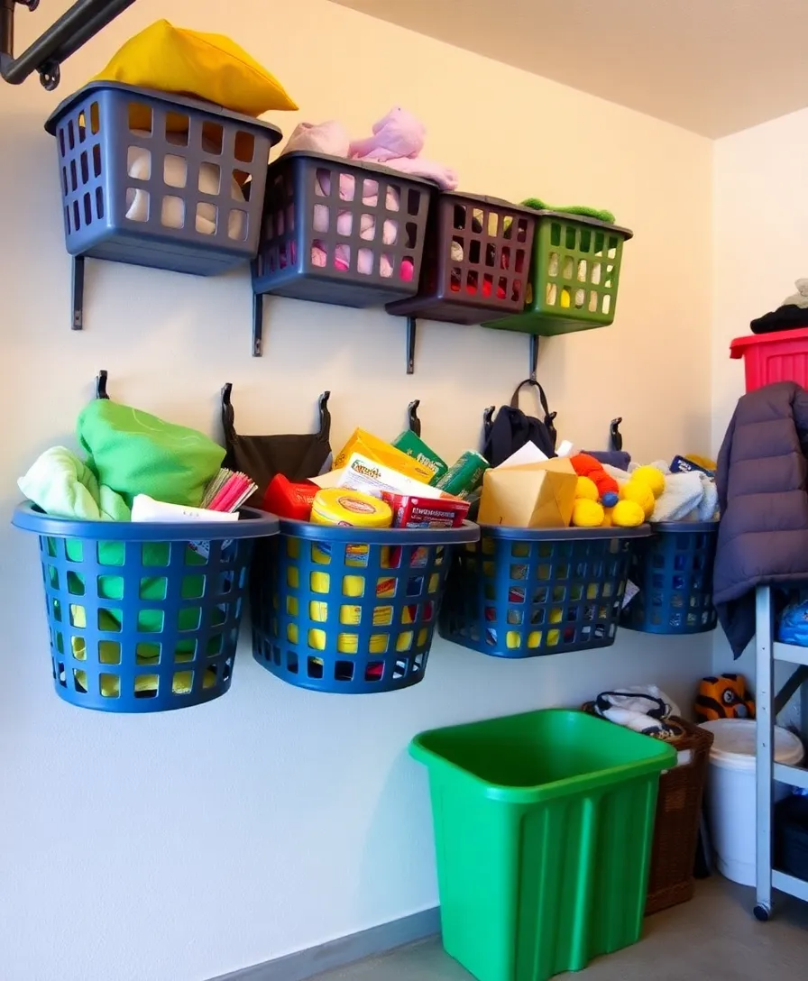 22 Innovative Garage Storage Ideas That'll Blow Your Mind! - 14. Laundry Basket Storage