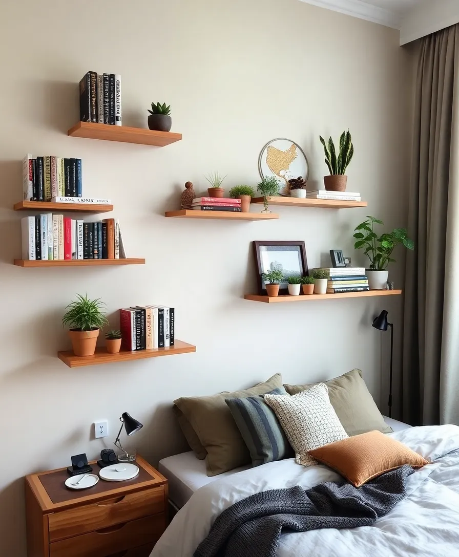 21 Budget-Friendly Bedroom Storage Hacks to Keep Your Space Tidy! - 4. DIY Floating Shelves