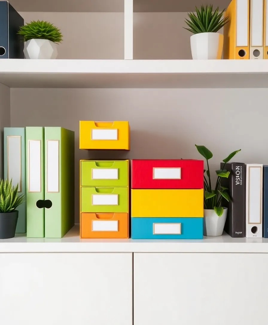 25 Compact Storage Ideas for Small Offices That Make a Big Impact (You Won't Believe #12!) - 11. Stylish File Boxes