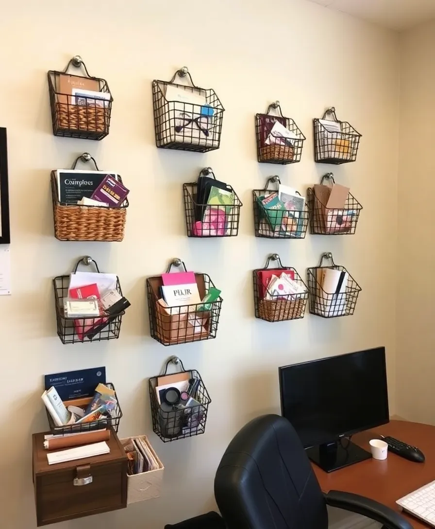 25 Compact Storage Ideas for Small Offices That Make a Big Impact (You Won't Believe #12!) - 6. Wall-Mounted Baskets