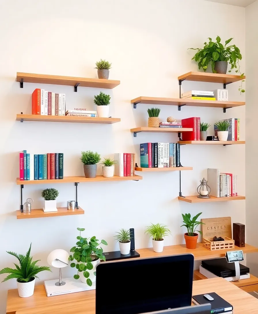 25 Compact Storage Ideas for Small Offices That Make a Big Impact (You Won't Believe #12!) - 1. Floating Shelves for Vertical Space