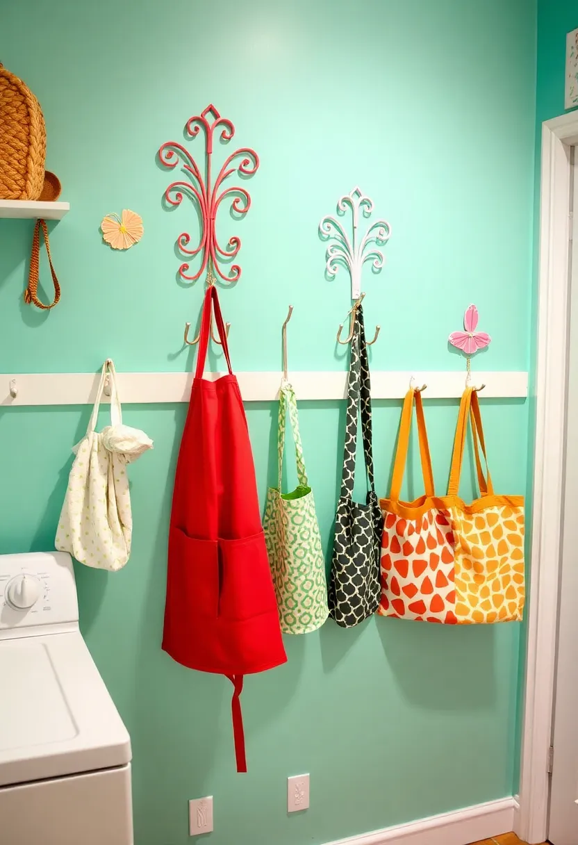 22 Laundry Room Storage Ideas That'll Make You Say 'Why Didn't I Think of That?' - 11. Wall Hooks for Accessories