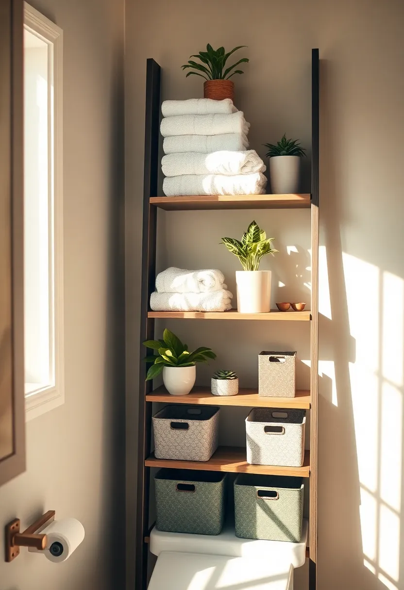 21 Genius Bathroom Organization Ideas You Never Knew You Needed (#10 Will Shock You!) - 4. Ladder Shelf