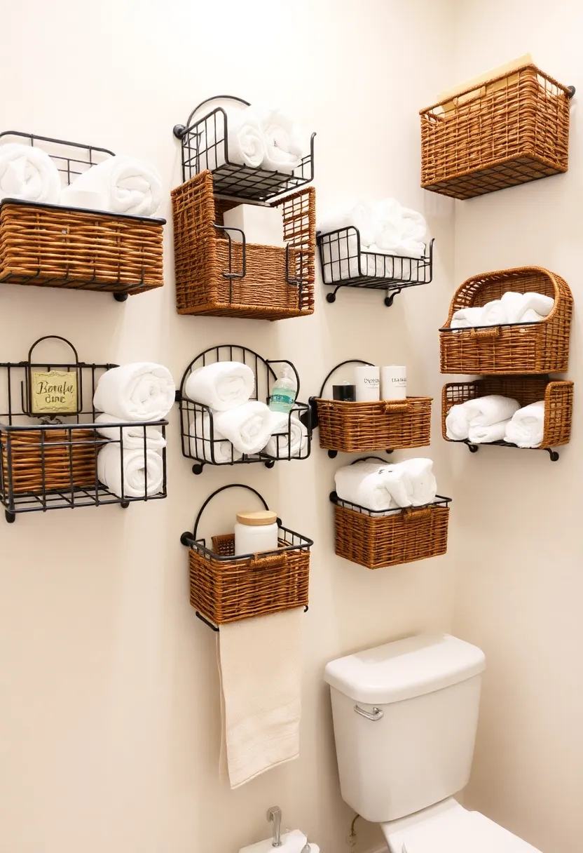 21 Genius Bathroom Organization Ideas You Never Knew You Needed (#10 Will Shock You!) - 11. Wall-Mounted Baskets