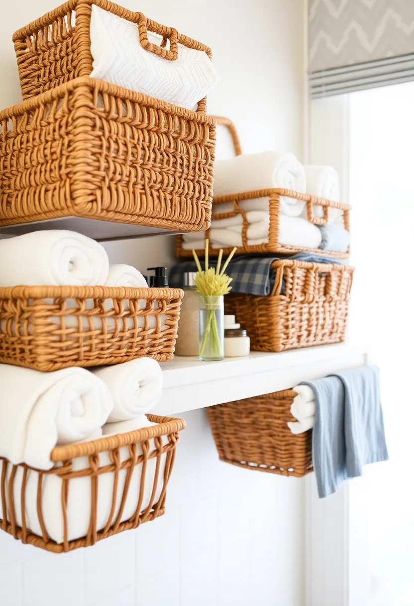 21 Genius Bathroom Organization Ideas You Never Knew You Needed (#10 Will Shock You!) - 6. Decorative Baskets