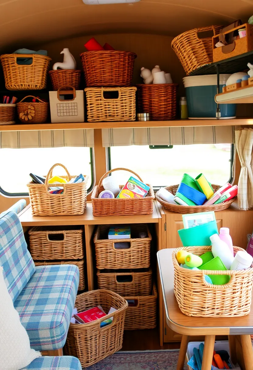 21 Ingenious Camper Storage Ideas That'll Maximize Every Inch of Your Space! - 19. Storage Baskets