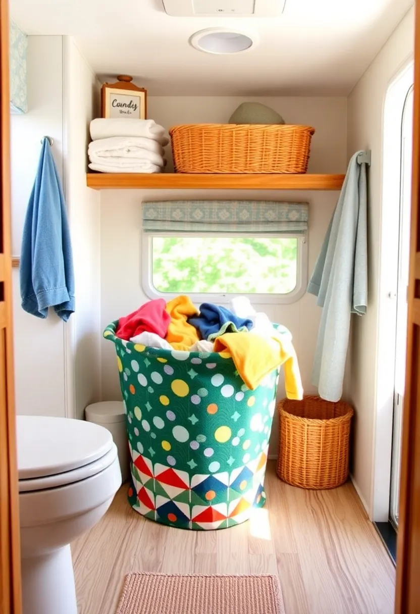 21 Ingenious Camper Storage Ideas That'll Maximize Every Inch of Your Space! - 11. Foldable Laundry Basket