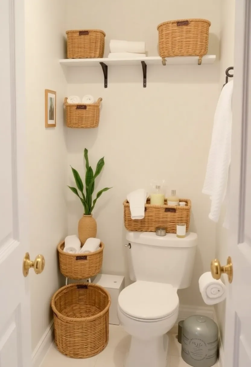 21 Small Bathroom Storage Ideas That'll Transform Your Tiny Space! - 17. Bathroom Baskets