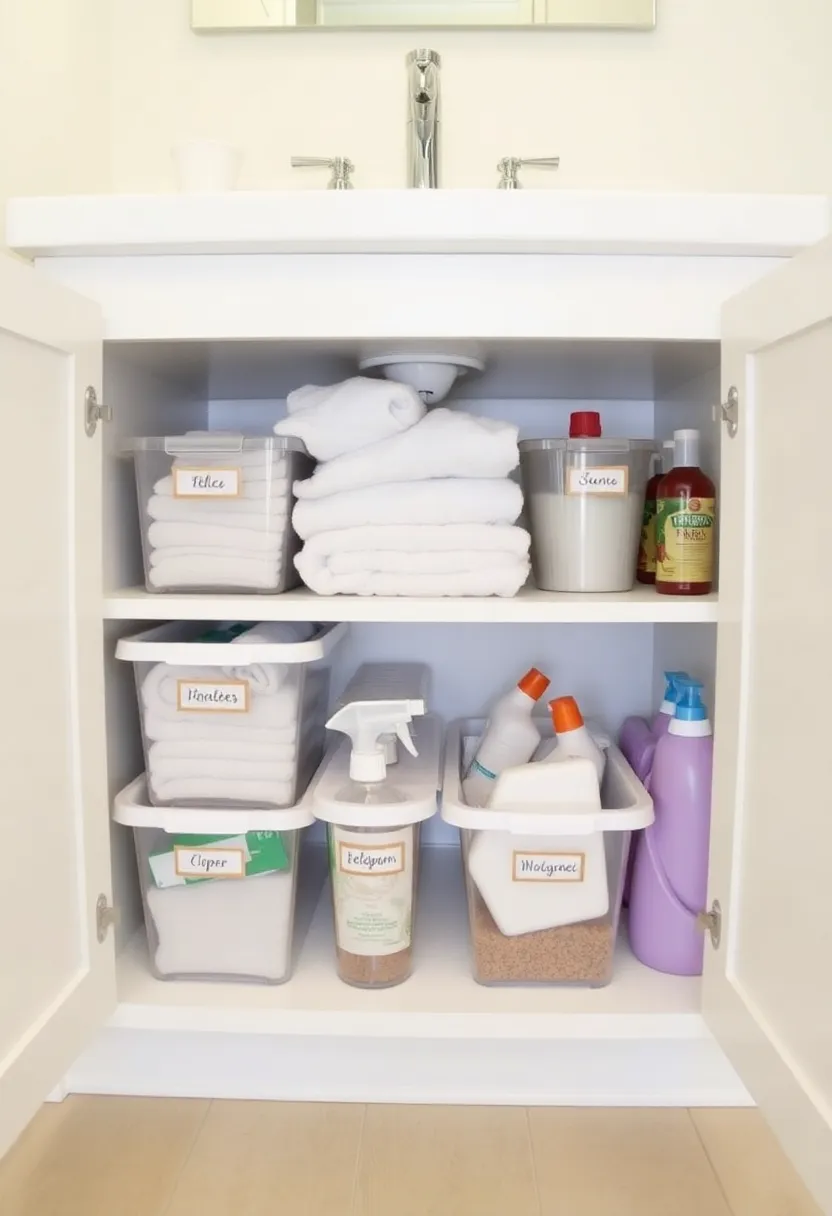 21 Small Bathroom Storage Ideas That'll Transform Your Tiny Space! - 2. Under-Sink Storage Bins