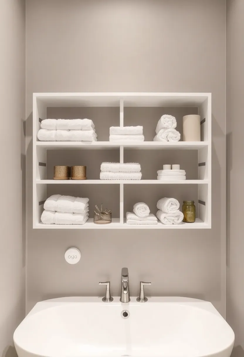 21 Small Bathroom Storage Ideas That'll Transform Your Tiny Space! - 16. Bathroom Shelving Units