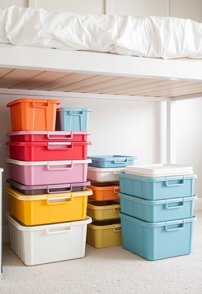 21 Under Bed Storage Ideas That'll Transform Your Clutter into Clever Space Savers! - 8. Stackable Storage Bins