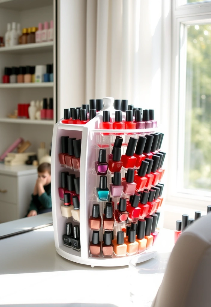 21 Nail Polish Storage Solutions You Never Knew You Needed (Get Ready to Be Inspired!) - 6. Rotating Carousel Organizer