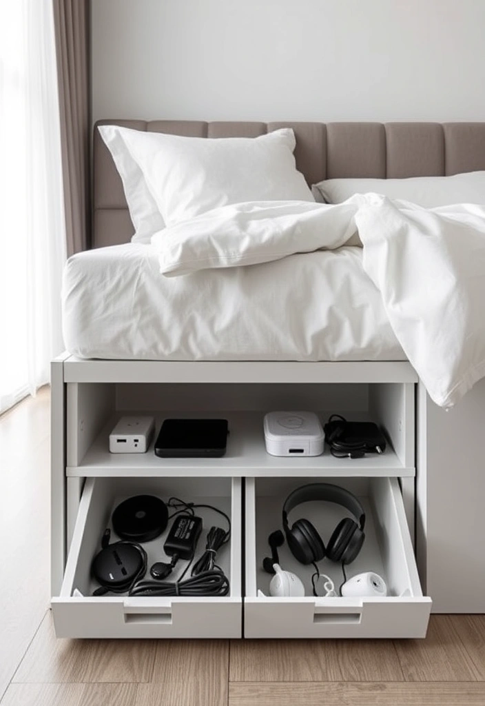 21 Under Bed Storage Ideas That'll Transform Your Clutter into Clever Space Savers! - 19. Under Bed Tech Storage