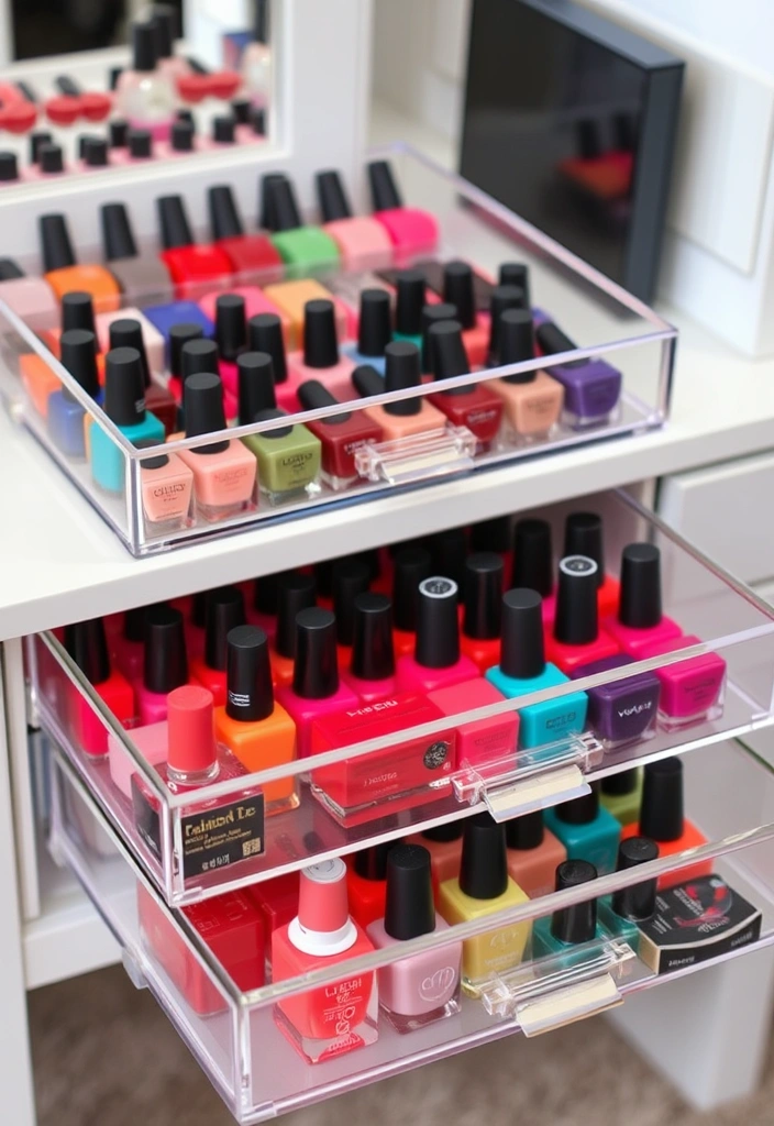 21 Nail Polish Storage Solutions You Never Knew You Needed (Get Ready to Be Inspired!) - 2. Clear Acrylic Drawers