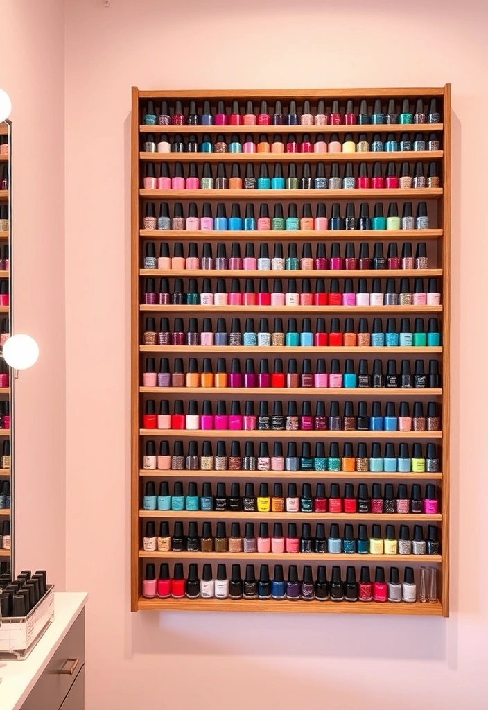 21 Nail Polish Storage Solutions You Never Knew You Needed (Get Ready to Be Inspired!) - 1. Vertical Wall-Mounted Racks