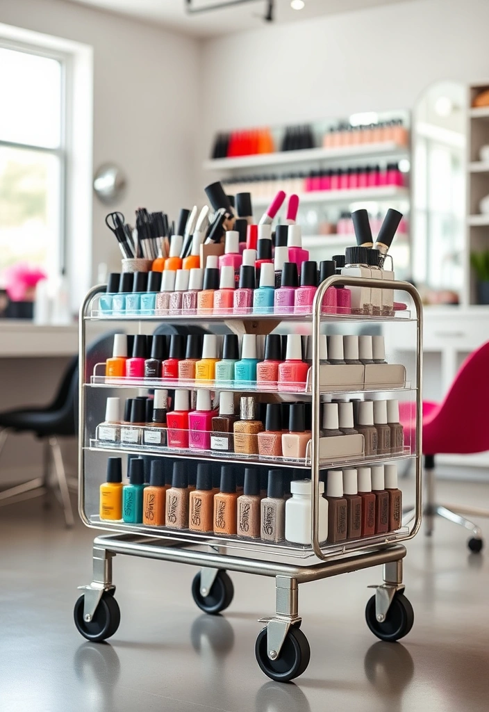 21 Nail Polish Storage Solutions You Never Knew You Needed (Get Ready to Be Inspired!) - 19. Nail Polish Caddy on Wheels