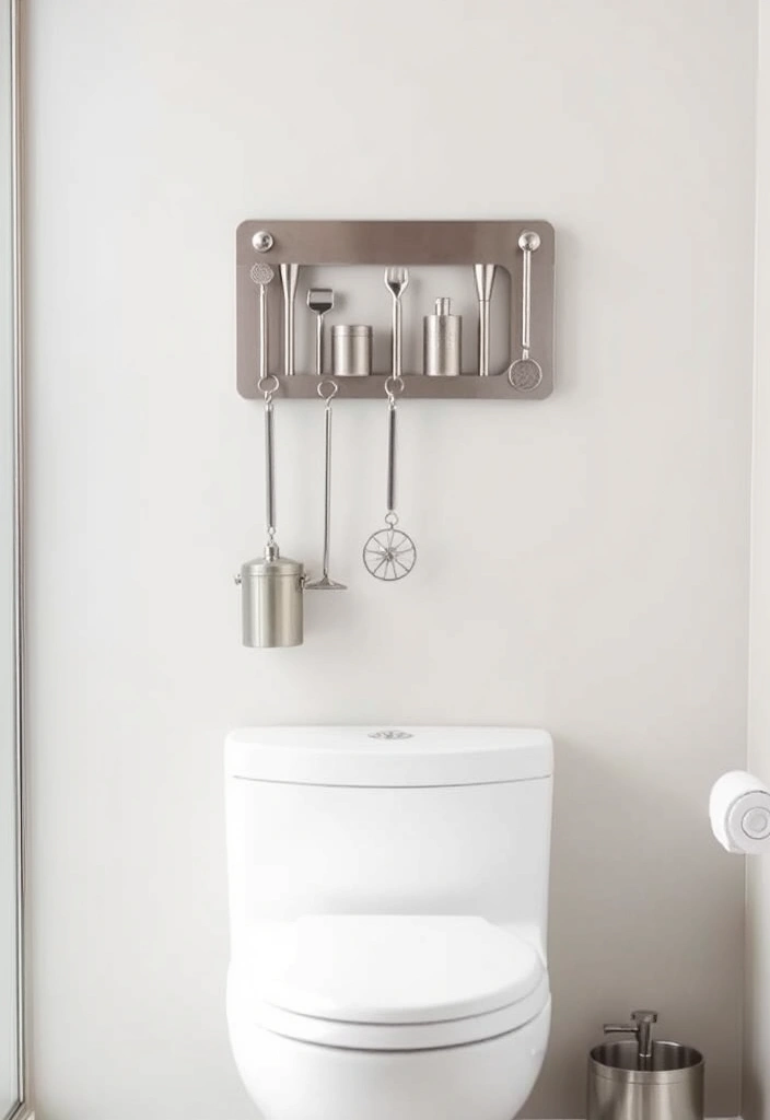 21 Over the Toilet Storage Ideas That'll Maximize Your Bathroom Space Like Never Before! - 11. Magnetic Strip Storage