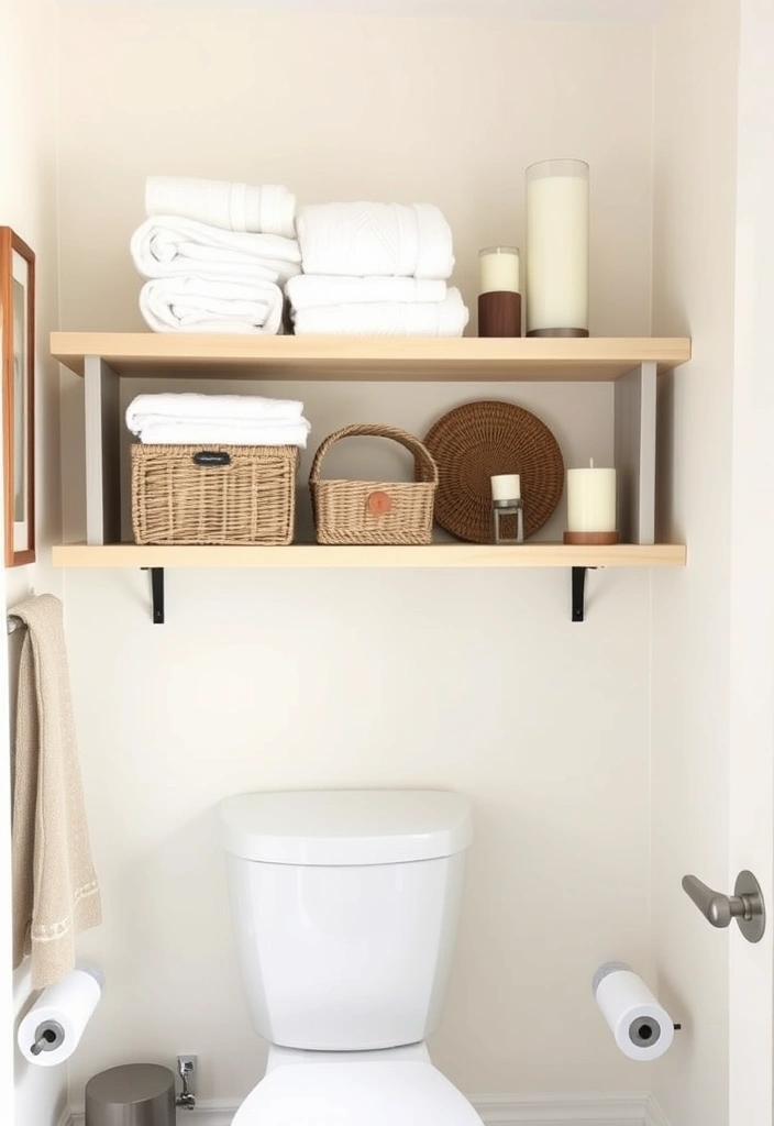 21 Over the Toilet Storage Ideas That'll Maximize Your Bathroom Space Like Never Before! - 13. Open Shelf Storage