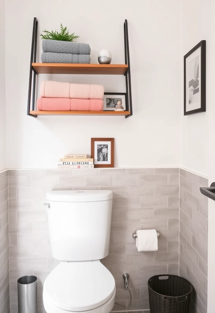 21 Over the Toilet Storage Ideas That'll Maximize Your Bathroom Space Like Never Before! - 2. Stylish Ladder Shelf