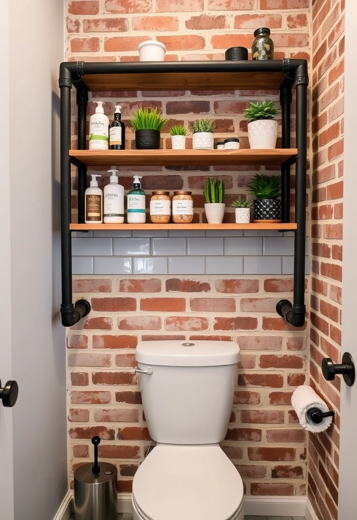 21 Over the Toilet Storage Ideas That'll Maximize Your Bathroom Space Like Never Before! - 8. Industrial Pipe Shelving