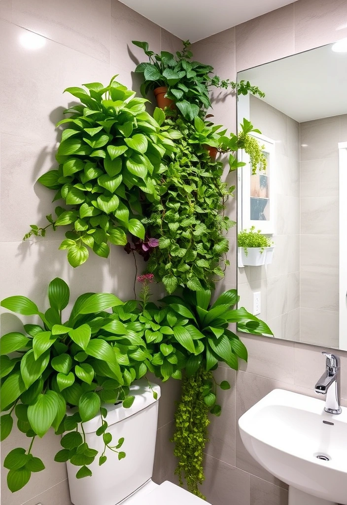 21 Over the Toilet Storage Ideas That'll Maximize Your Bathroom Space Like Never Before! - 5. Vertical Wall Planters