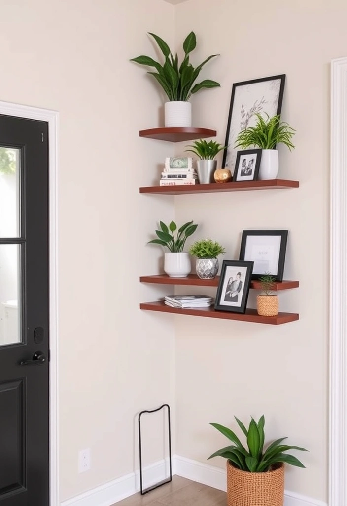 21 Entryway Storage Ideas That Will Transform Your Space (You Won't Believe #5!) - 13. Corner Shelves