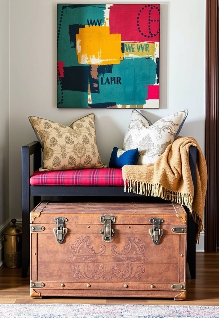 21 Entryway Storage Ideas That Will Transform Your Space (You Won't Believe #5!) - 9. Vintage Trunks