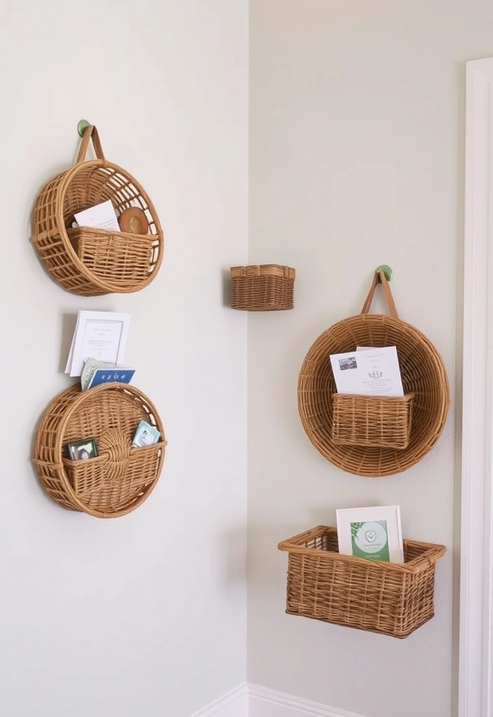 21 Entryway Storage Ideas That Will Transform Your Space (You Won't Believe #5!) - 16. Woven Wall Baskets