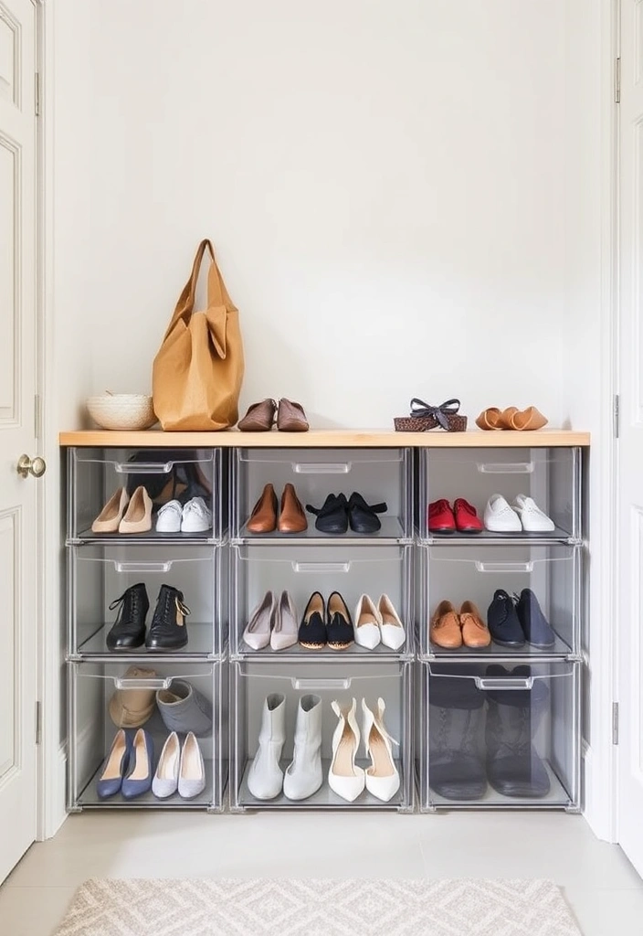 21 Entryway Storage Ideas That Will Transform Your Space (You Won't Believe #5!) - 20. Clear Acrylic Storage