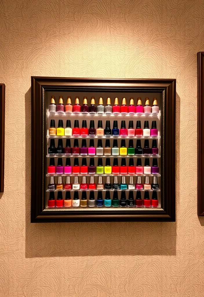 21 Nail Polish Storage Solutions You Never Knew You Needed (Get Ready to Be Inspired!) - 5. Nail Polish Display Frame