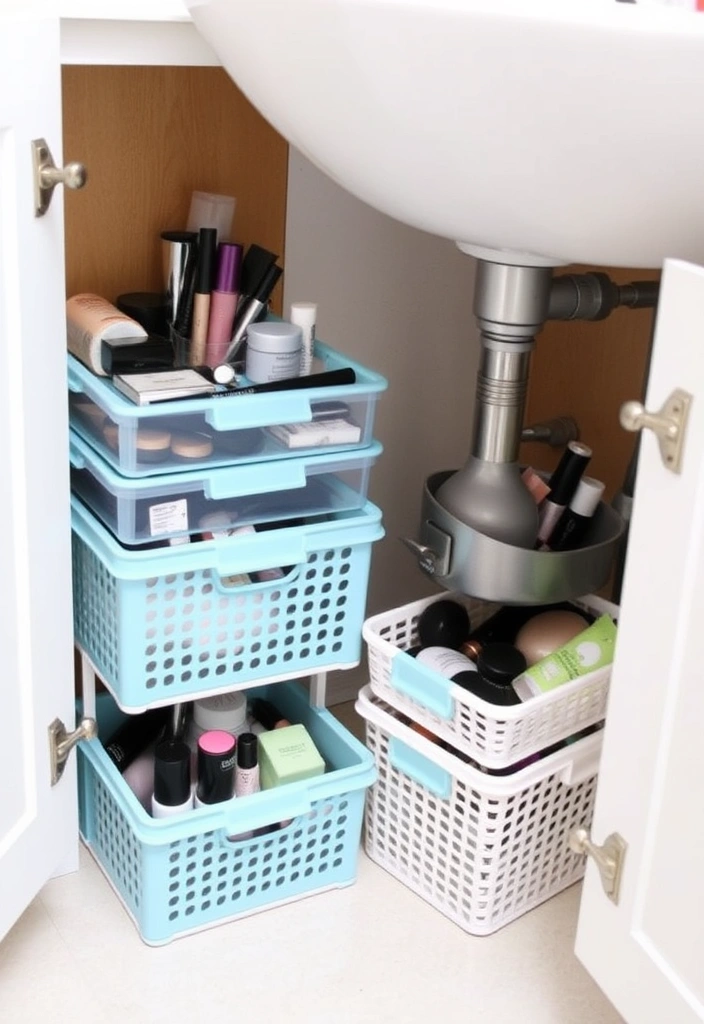 21 Makeup Storage Ideas That Will Transform Your Beauty Routine Forever! - 15. Under-Sink Storage Solutions