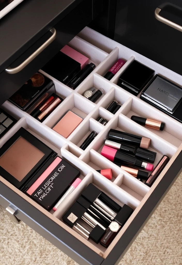 21 Makeup Storage Ideas That Will Transform Your Beauty Routine Forever! - 7. Drawer Dividers