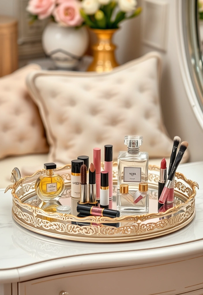 21 Makeup Storage Ideas That Will Transform Your Beauty Routine Forever! - 11. Decorative Trays